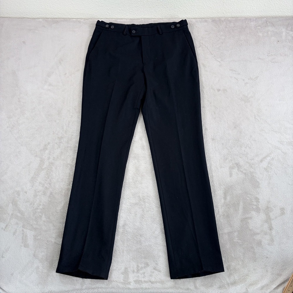 Vintage Gucci Cashmere Wool Cinch Waist Trousers Pants IT 52 US34x34 Black Italy
